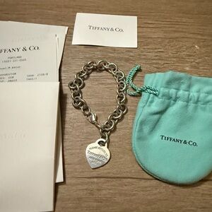 Tiffany & Co. Silver Heart Charm Bracelet